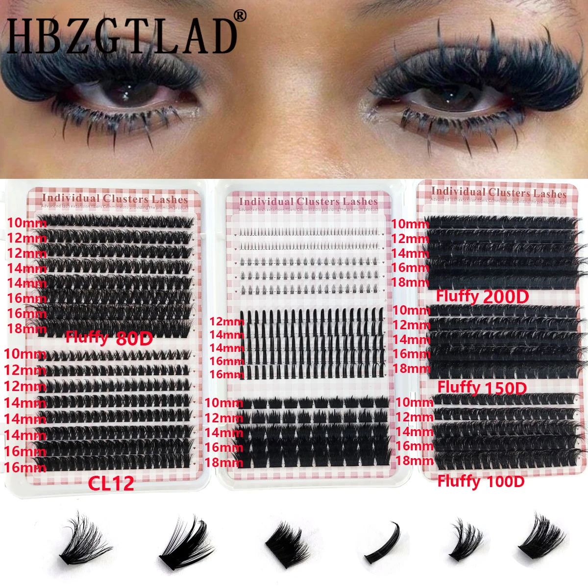HBZGTLAD 200D-60D Kluster Bulu - Eyelash Extension Single Lash ulasan dan harga