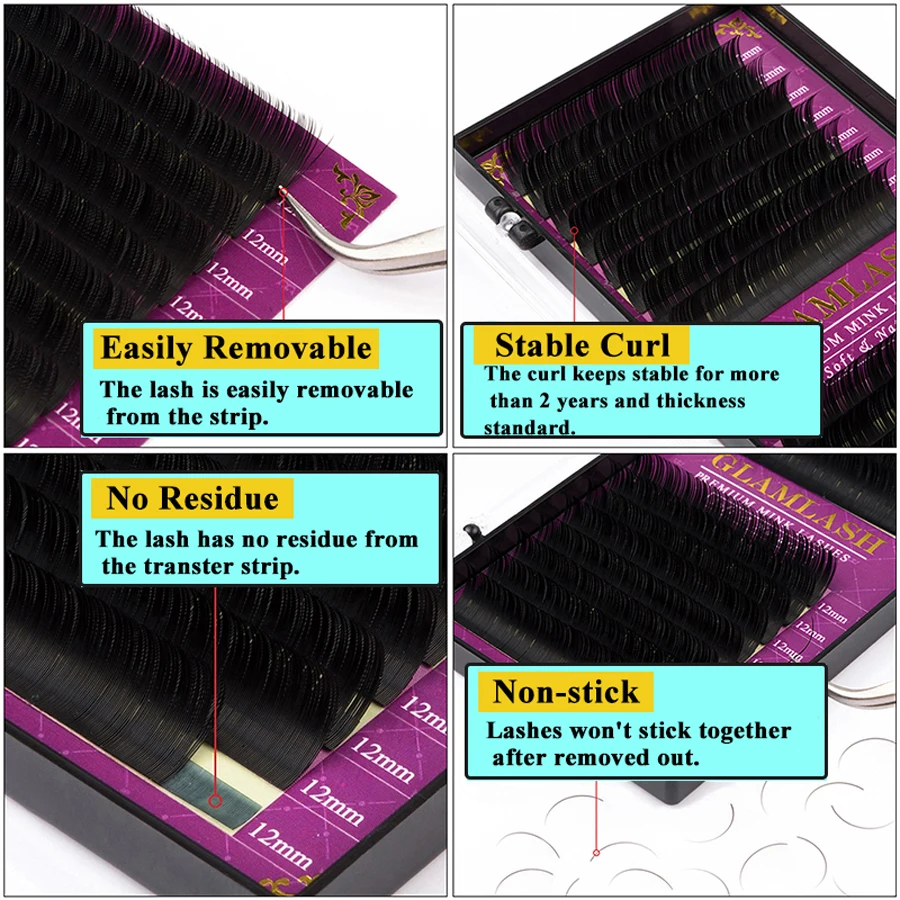 Glaslash Grosir 16 Baris Bulu  - Eyelash Extension Single Lash ulasan dan harga